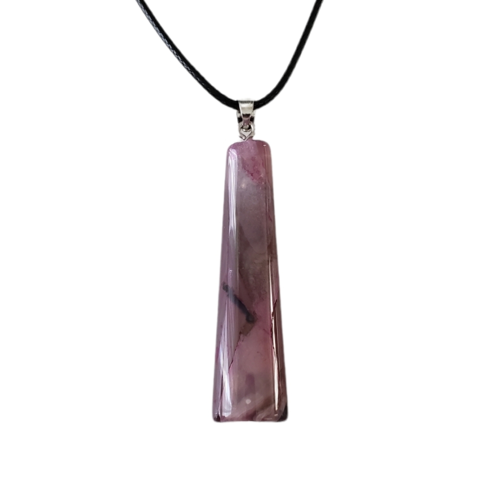 LAST ONE! Polished druzy agate geometric pendant necklace
